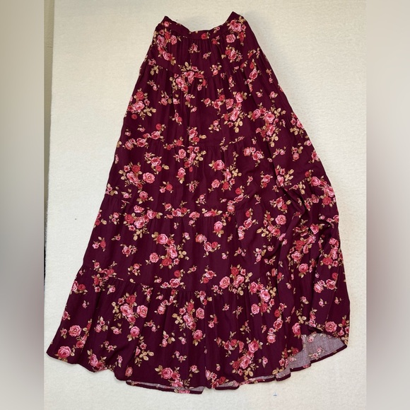Altar'd State Dresses & Skirts - Altar'd State Burgundy Floral Maxi Skirt